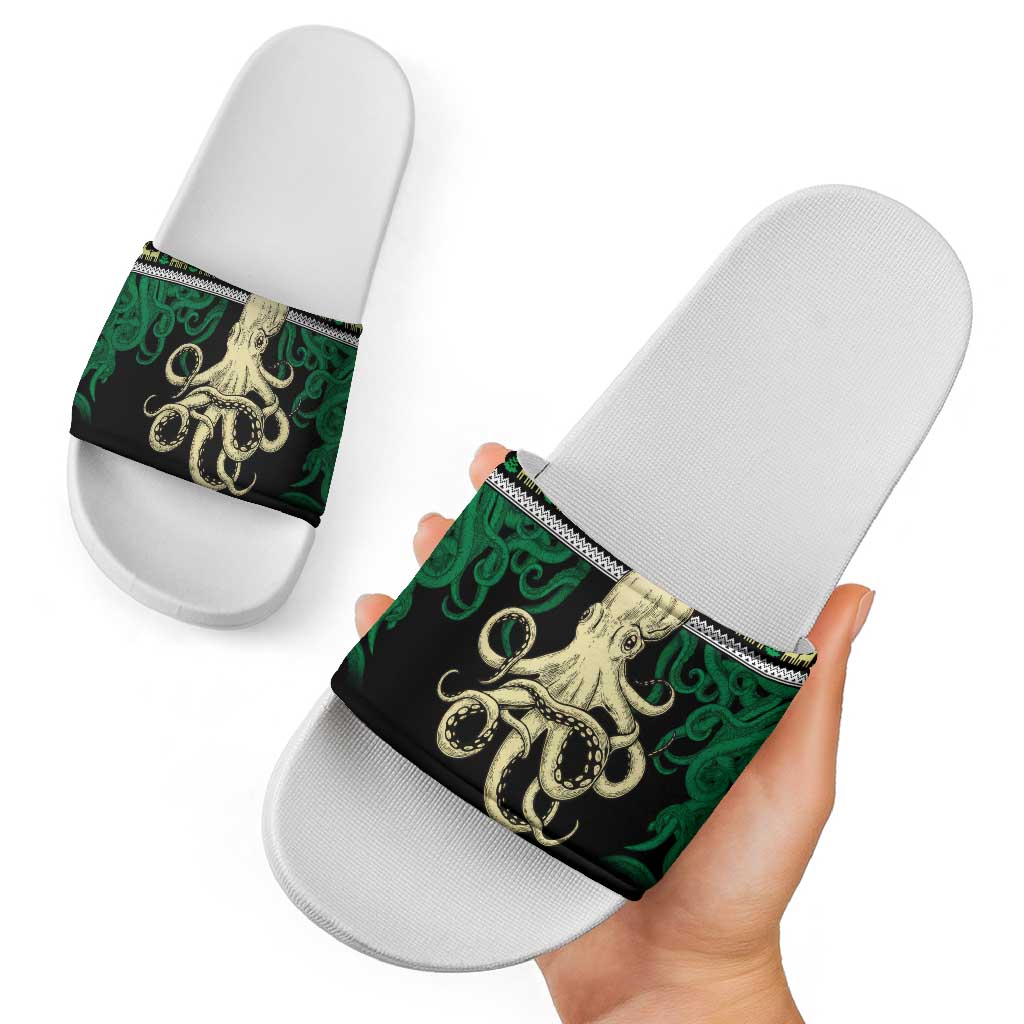 Octopus Cool Christmas Design Slide Sandals Xmas Holiday Patterns - Wonder Print Shop