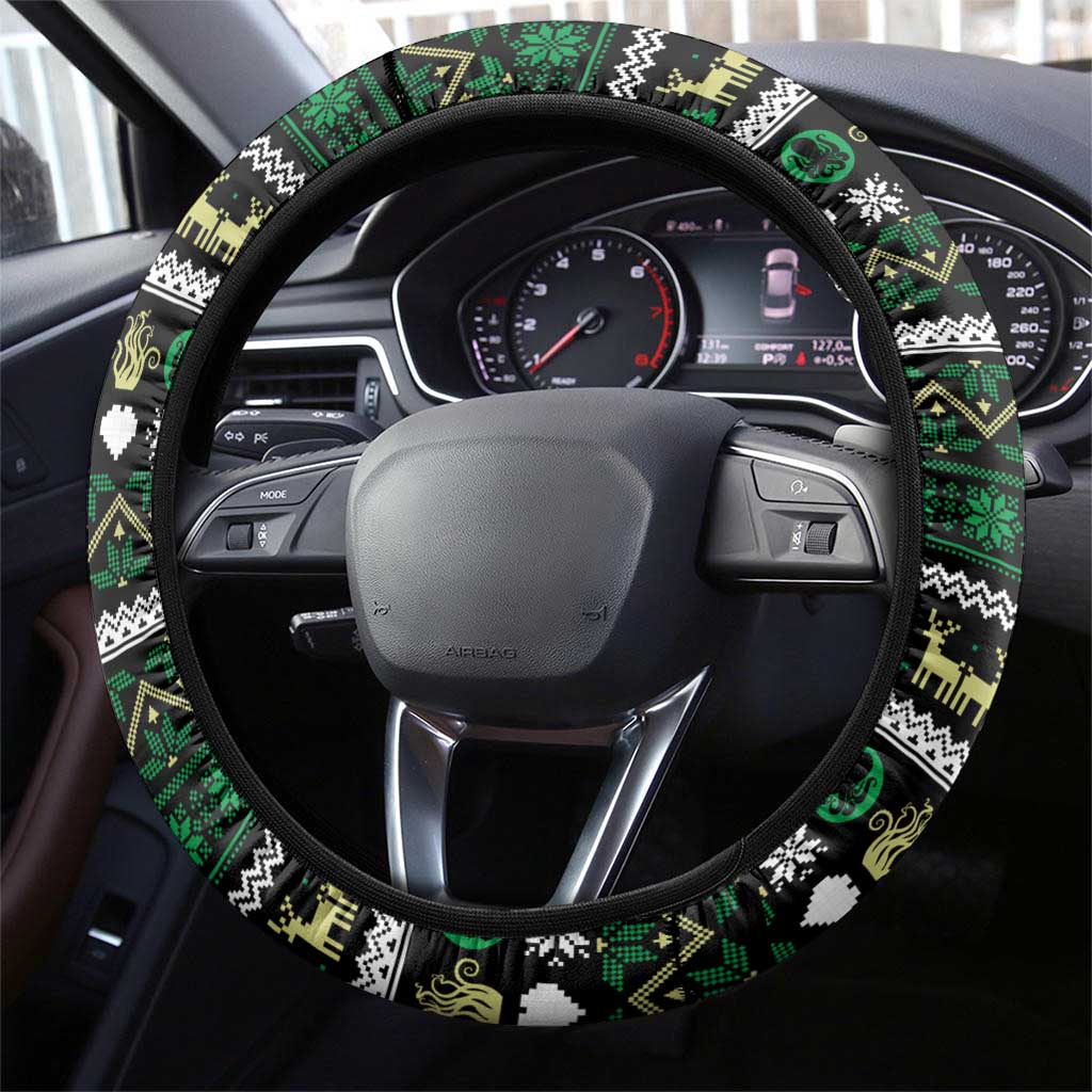 Octopus Cool Christmas Design Steering Wheel Cover Xmas Holiday Patterns - Wonder Print Shop