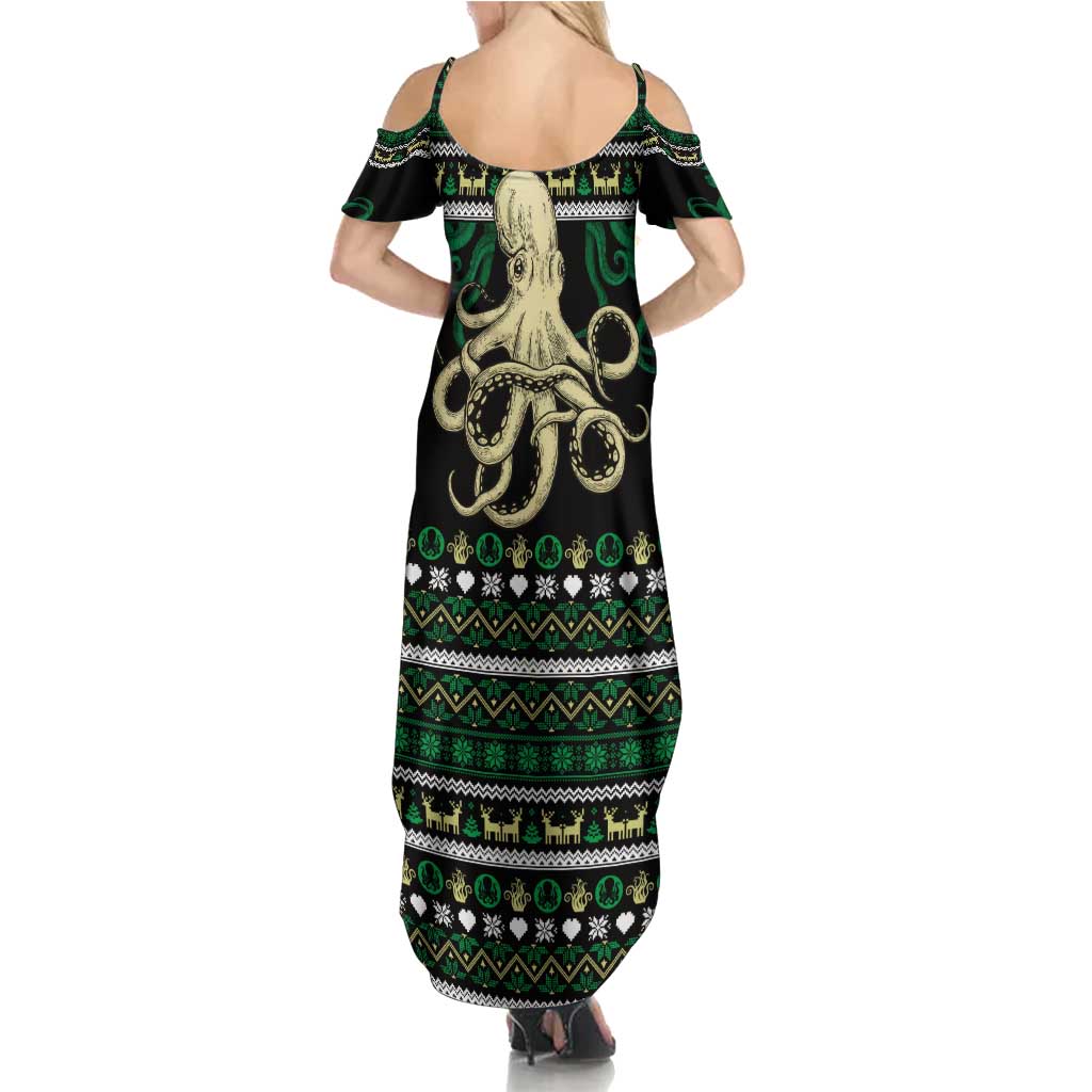 Octopus Cool Christmas Design Summer Maxi Dress Xmas Holiday Patterns - Wonder Print Shop