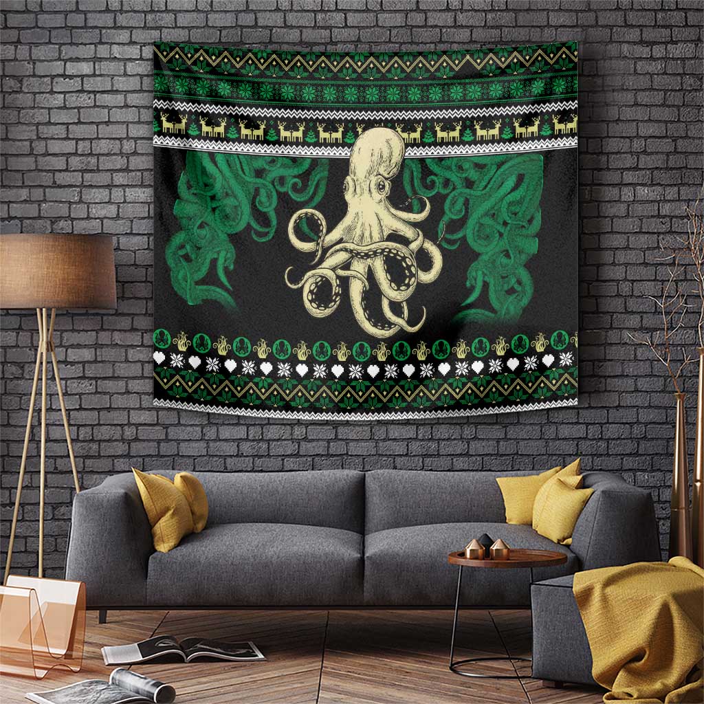 Octopus Cool Christmas Design Tapestry Xmas Holiday Patterns - Wonder Print Shop