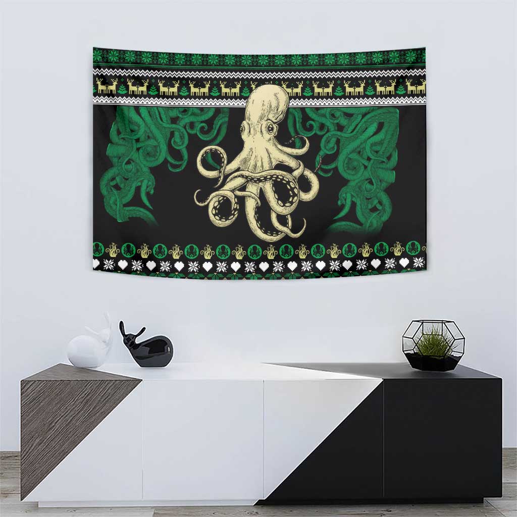 Octopus Cool Christmas Design Tapestry Xmas Holiday Patterns - Wonder Print Shop