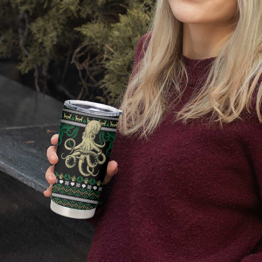 Octopus Cool Christmas Design Tumbler Cup Xmas Holiday Patterns - Wonder Print Shop