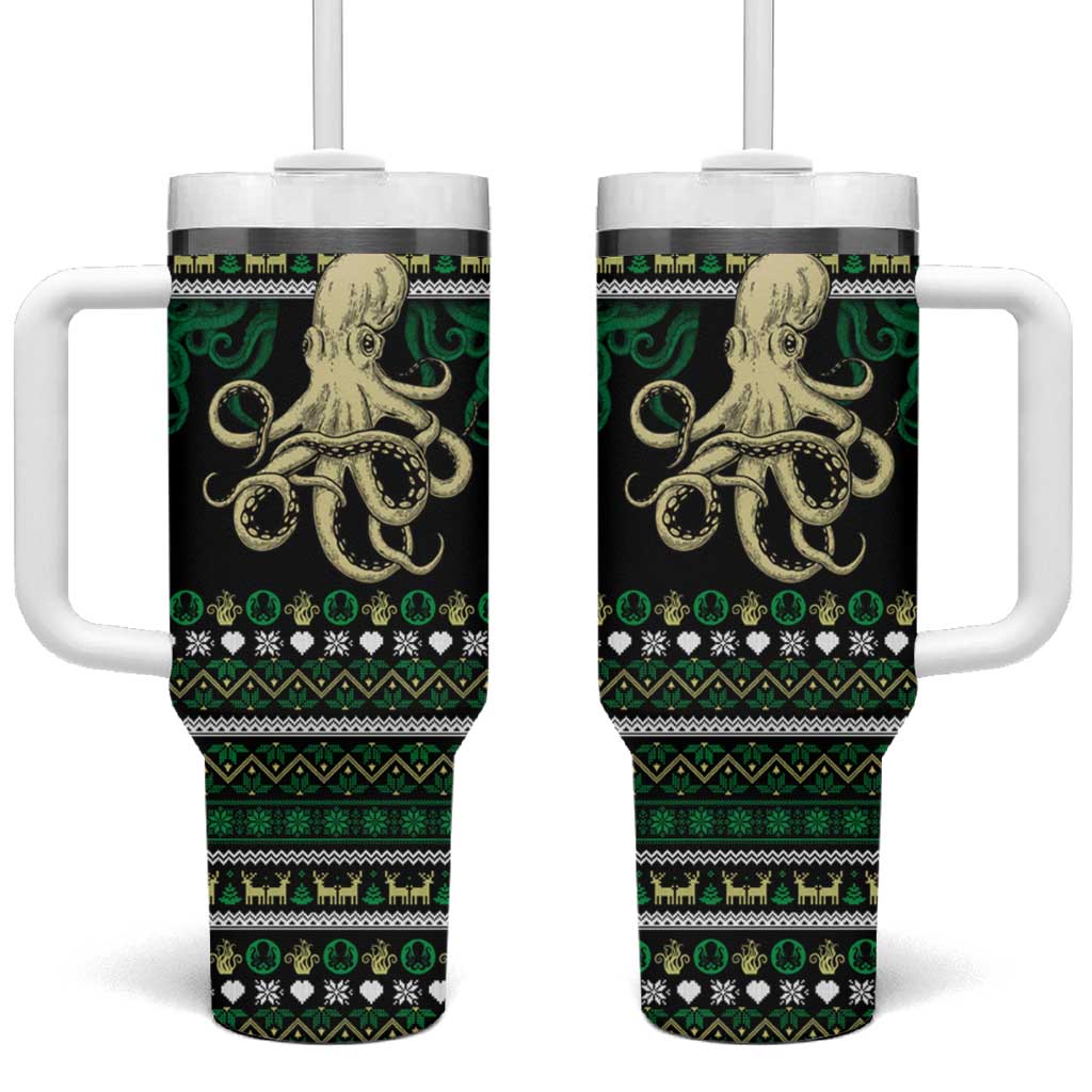Octopus Cool Christmas Design Tumbler With Handle Xmas Holiday Patterns - Wonder Print Shop