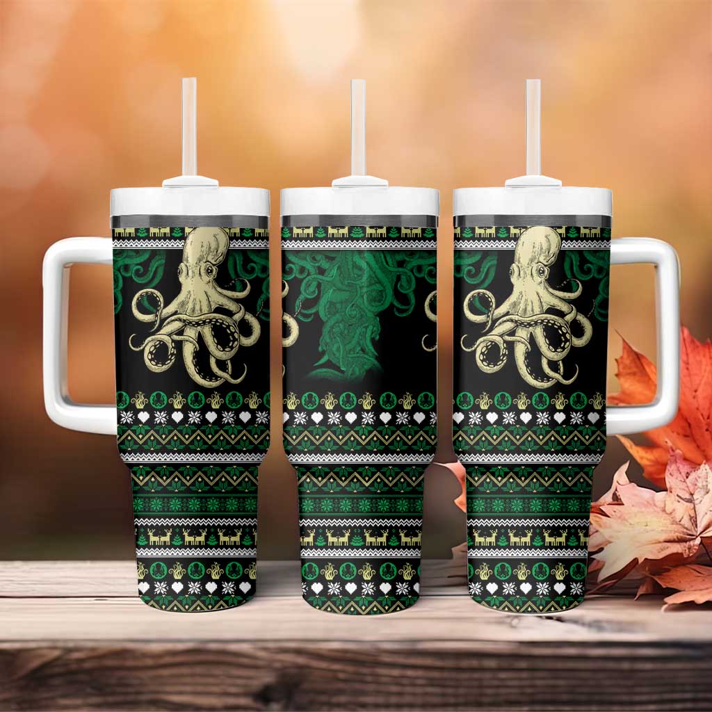 Octopus Cool Christmas Design Tumbler With Handle Xmas Holiday Patterns - Wonder Print Shop