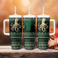 Octopus Cool Christmas Design Tumbler With Handle Xmas Holiday Patterns - Wonder Print Shop