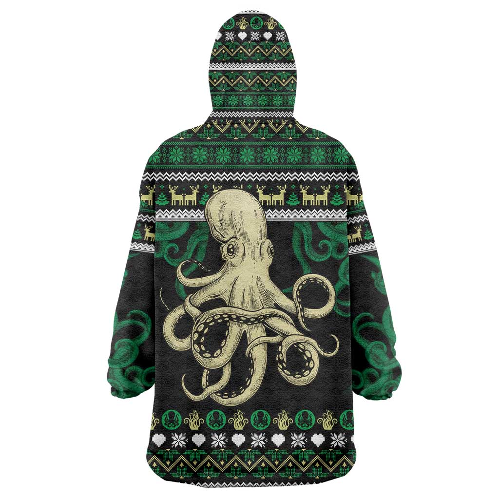 Octopus Cool Christmas Design Wearable Blanket Hoodie Xmas Holiday Patterns - Wonder Print Shop