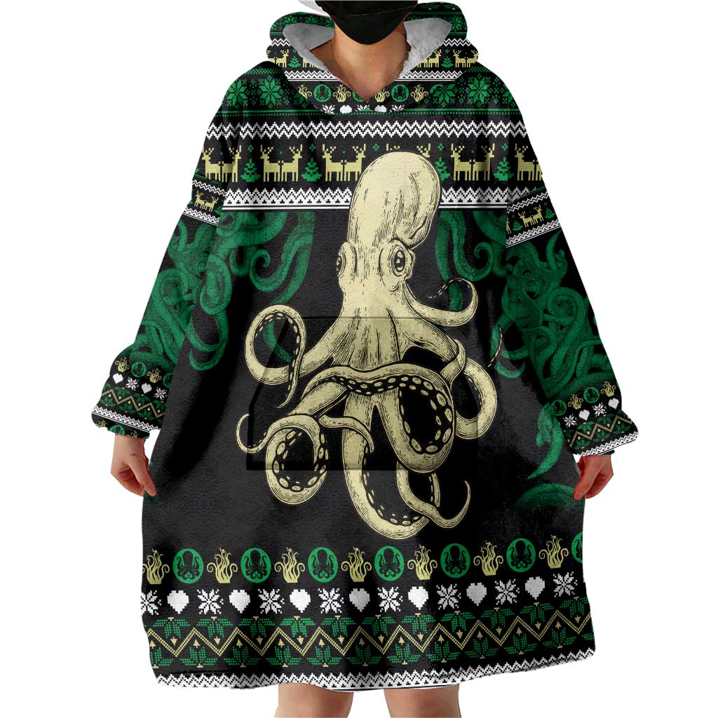 Octopus Cool Christmas Design Wearable Blanket Hoodie Xmas Holiday Patterns - Wonder Print Shop