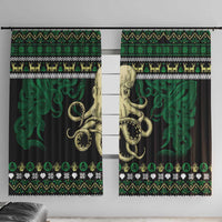Octopus Cool Christmas Design Window Curtain Xmas Holiday Patterns - Wonder Print Shop