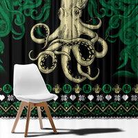 Octopus Cool Christmas Design Window Curtain Xmas Holiday Patterns - Wonder Print Shop
