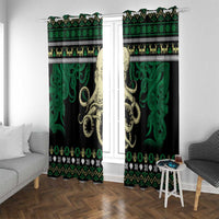Octopus Cool Christmas Design Window Curtain Xmas Holiday Patterns - Wonder Print Shop