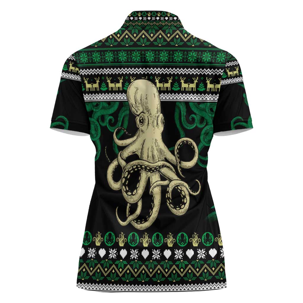 Octopus Cool Christmas Design Women Polo Shirt Xmas Holiday Patterns - Wonder Print Shop