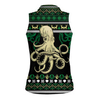 Octopus Cool Christmas Design Women Sleeveless Polo Shirt Xmas Holiday Patterns - Wonder Print Shop