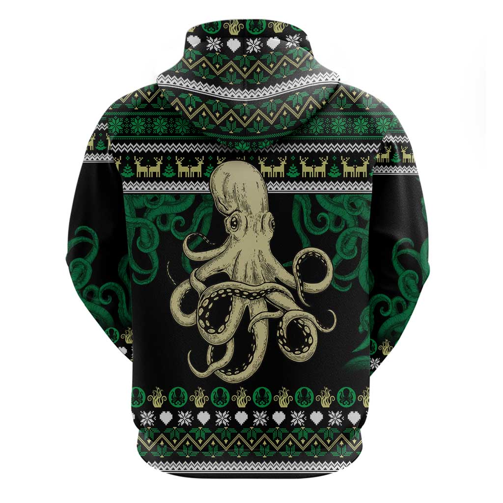 Octopus Cool Christmas Design Zip Hoodie Xmas Holiday Patterns - Wonder Print Shop
