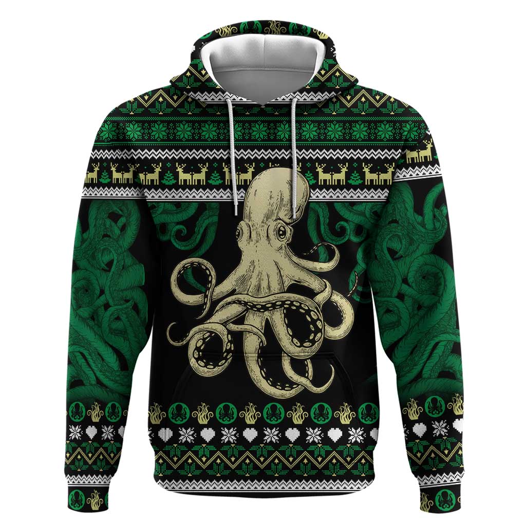 Octopus Cool Christmas Design Zip Hoodie Xmas Holiday Patterns - Wonder Print Shop