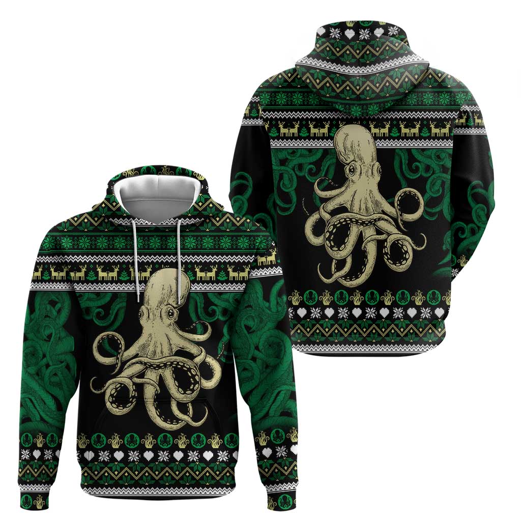 Octopus Cool Christmas Design Zip Hoodie Xmas Holiday Patterns - Wonder Print Shop