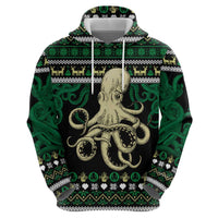 Octopus Cool Christmas Design Zip Hoodie Xmas Holiday Patterns - Wonder Print Shop