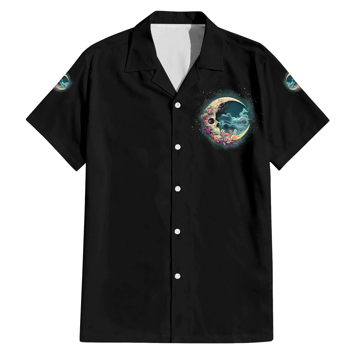 Hello Darkness My Old Friend Crescent Moon Skull Family Matching Mermaid Dress and Hawaiian Shirt - Wonder Print Shop