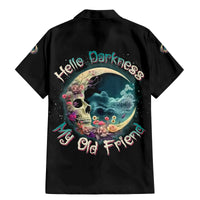 Hello Darkness My Old Friend Crescent Moon Skull Family Matching Mermaid Dress and Hawaiian Shirt - Wonder Print Shop