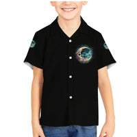 Hello Darkness My Old Friend Crescent Moon Skull Family Matching Mermaid Dress and Hawaiian Shirt - Wonder Print Shop