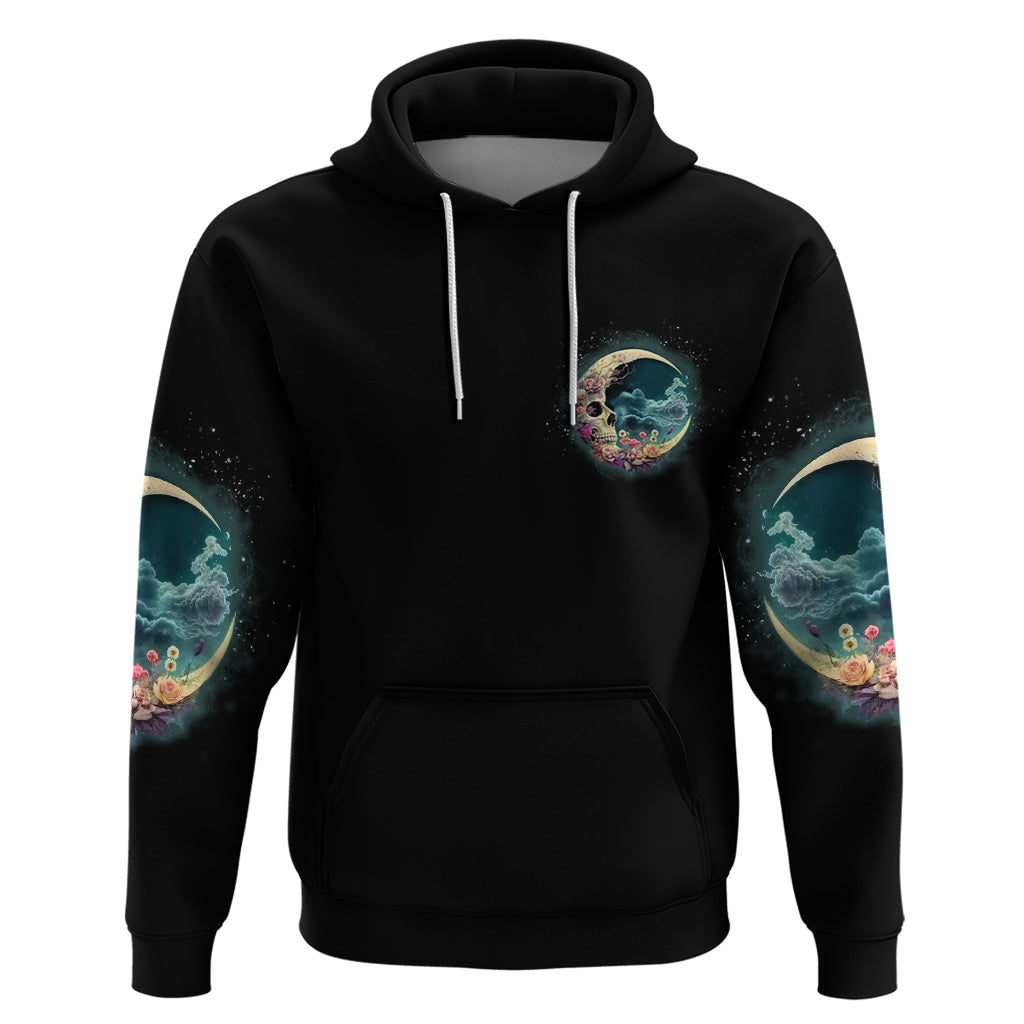 Hello Darkness My Old Friend Crescent Moon Skull Hoodie - Wonder Print Shop