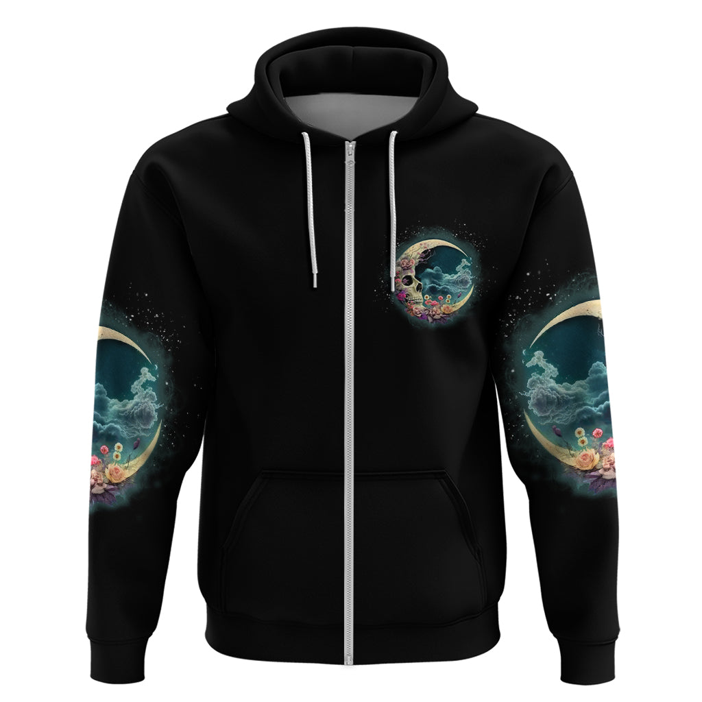 Hello Darkness My Old Friend Crescent Moon Skull Hoodie - Wonder Print Shop