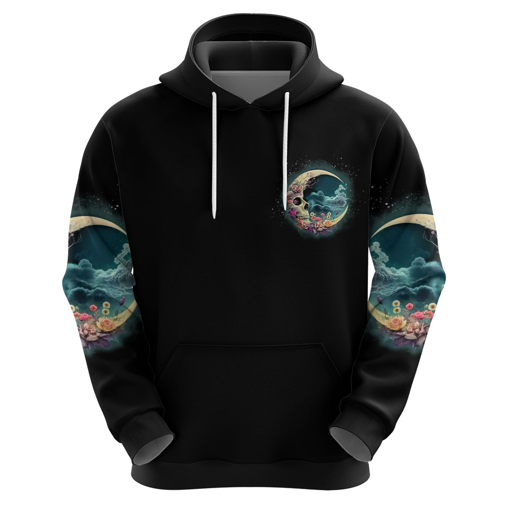 Hello Darkness My Old Friend Crescent Moon Skull Hoodie - Wonder Print Shop