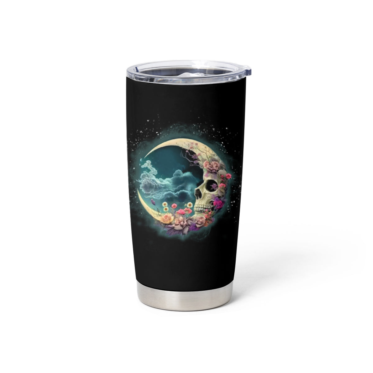 Hello Darkness My Old Friend Crescent Moon Skull Tumbler Cup - Wonder Print Shop