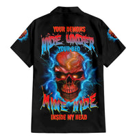 Your Demons Hide Under Your Bed Thunder Skull Family Matching Mermaid Dress and Hawaiian Shirt - Wonder Print Shop