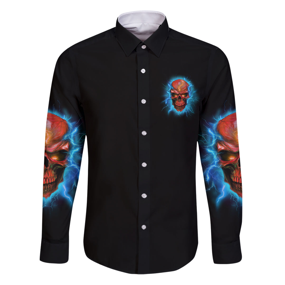 Your Demons Hide Under Your Bed Thunder Skull Family Matching Puletasi Dress and Hawaiian Shirt - Wonder Print Shop