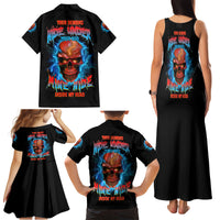 Your Demons Hide Under Your Bed Thunder Skull Family Matching Tank Maxi Dress and Hawaiian Shirt - Wonder Print Shop