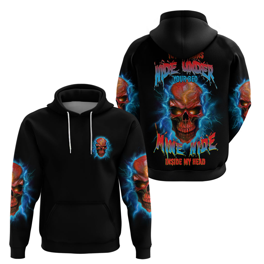 Your Demons Hide Under Your Bed Thunder Skull Hoodie - Wonder Print Shop