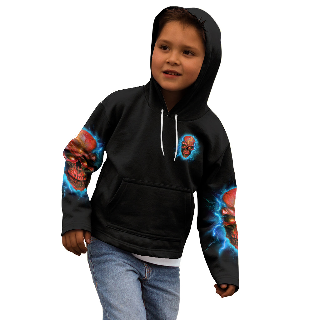 Your Demons Hide Under Your Bed Thunder Skull Kid Hoodie - Wonder Print Shop