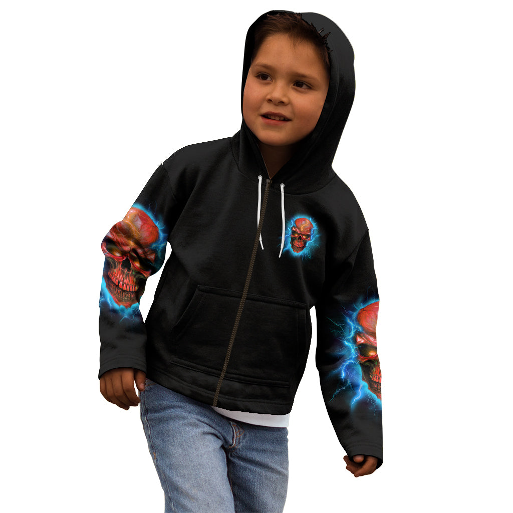 Your Demons Hide Under Your Bed Thunder Skull Kid Hoodie - Wonder Print Shop