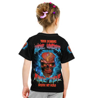 Your Demons Hide Under Your Bed Thunder Skull Kid T Shirt - Wonder Print Shop