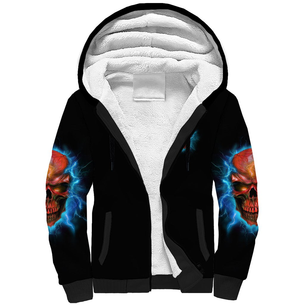 Your Demons Hide Under Your Bed Thunder Skull Sherpa Hoodie - Wonder Print Shop