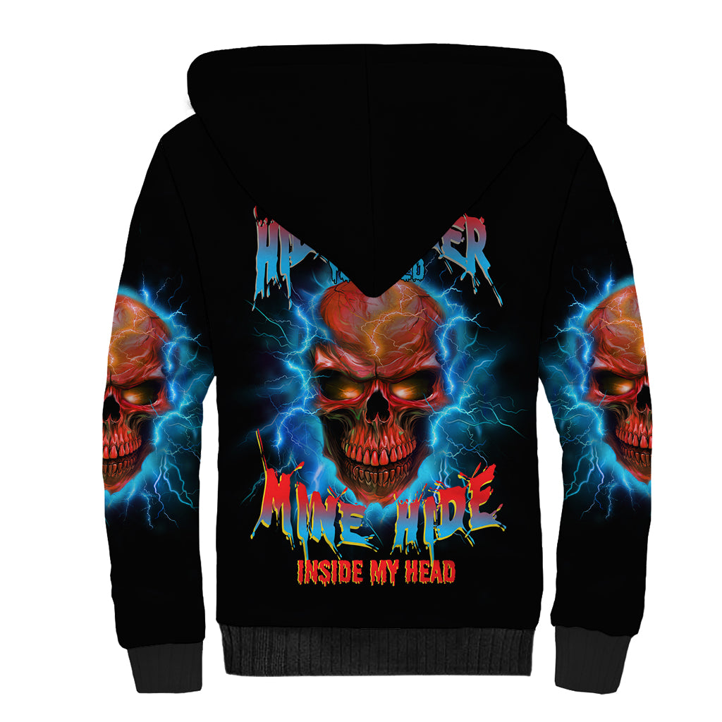 Your Demons Hide Under Your Bed Thunder Skull Sherpa Hoodie - Wonder Print Shop