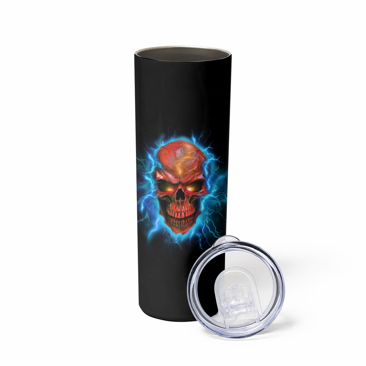 Your Demons Hide Under Your Bed Thunder Skull Skinny Tumbler - Wonder Print Shop