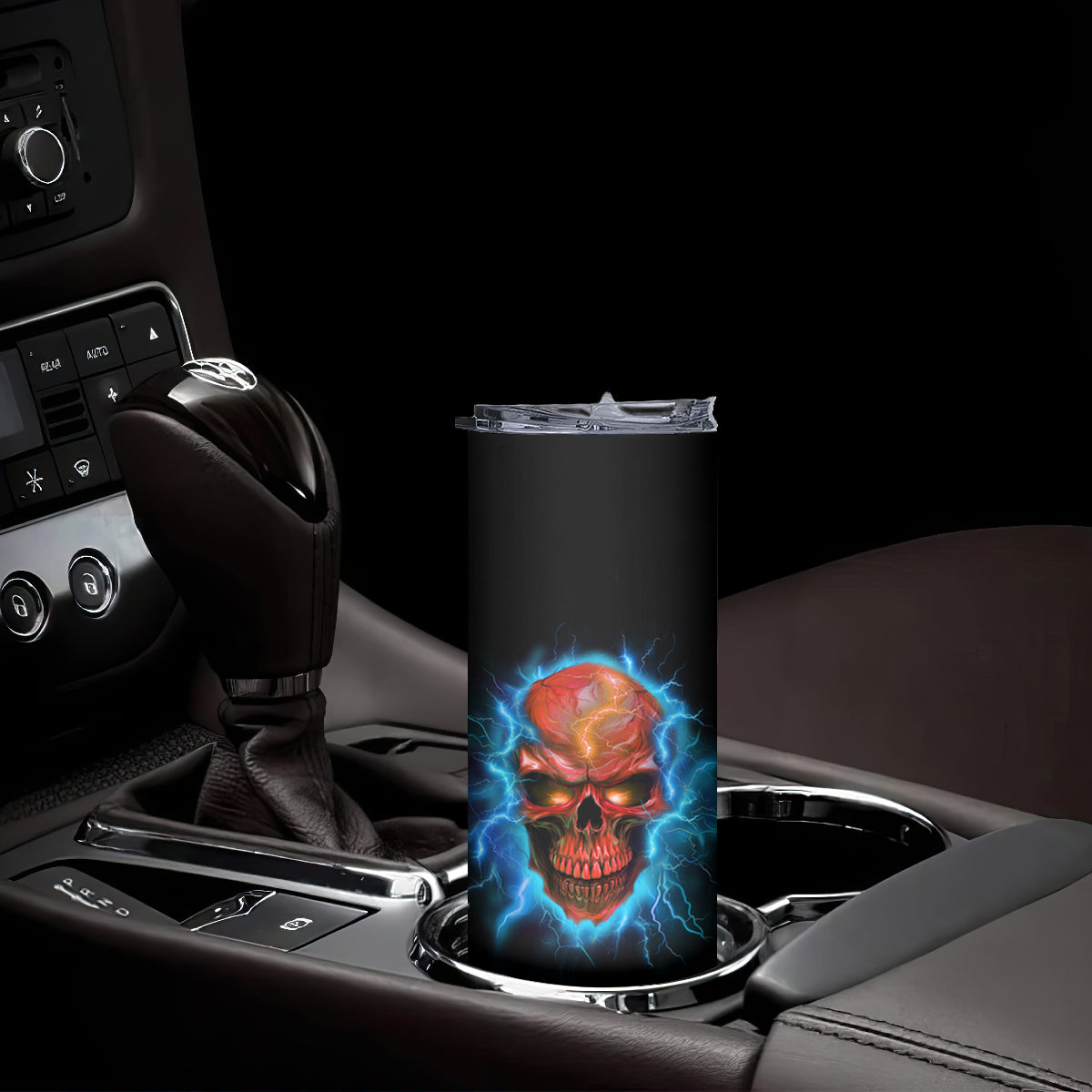 Your Demons Hide Under Your Bed Thunder Skull Skinny Tumbler - Wonder Print Shop