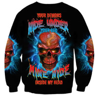 Your Demons Hide Under Your Bed Thunder Skull Sweatshirt - Wonder Print Shop