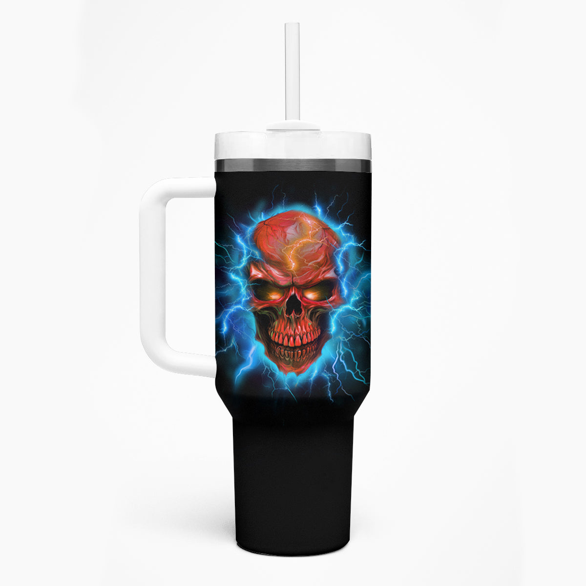Your Demons Hide Under Your Bed Thunder Skull Tumbler With Handle - Wonder Print Shop