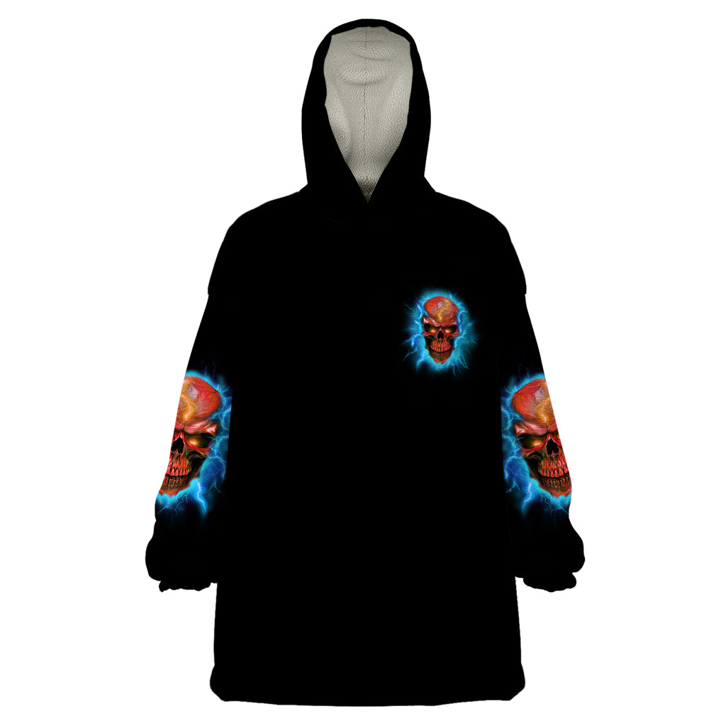 Your Demons Hide Under Your Bed Thunder Skull Wearable Blanket Hoodie - Wonder Print Shop