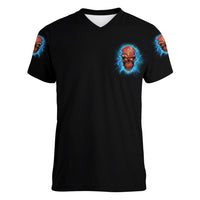 Your Demons Hide Under Your Bed Thunder Skull Women V Neck T Shirt - Wonder Print Shop