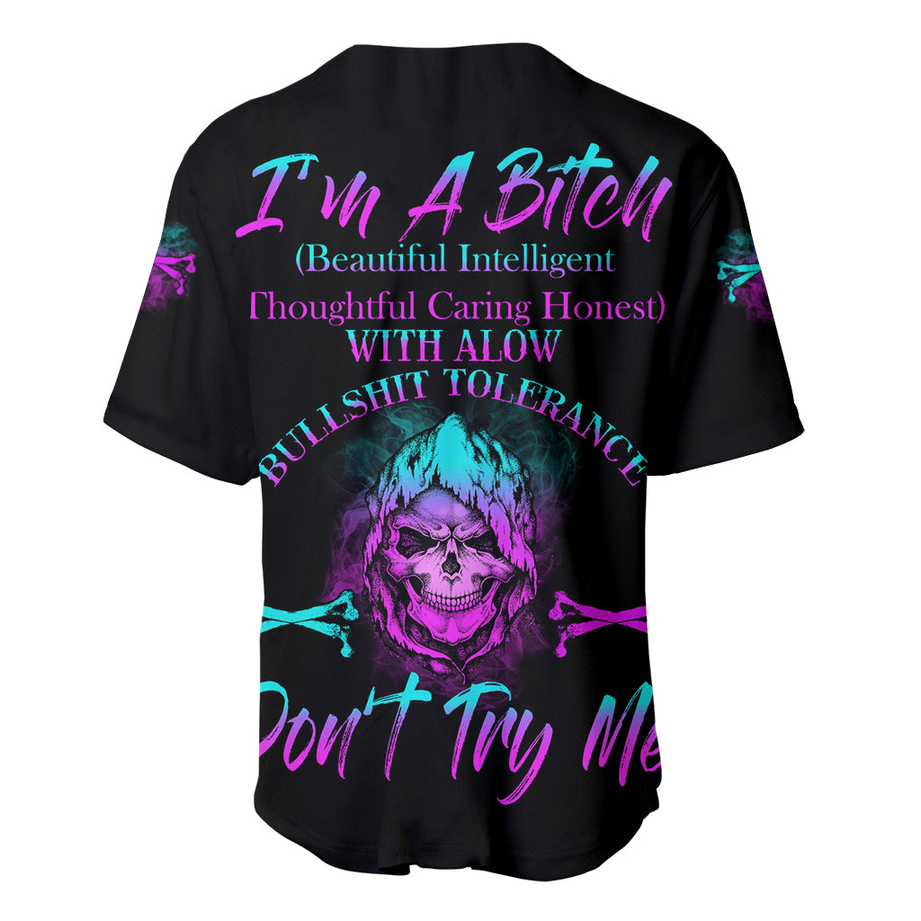 I'm A B Don't Try Me All Baseball Jersey - Wonder Print Shop