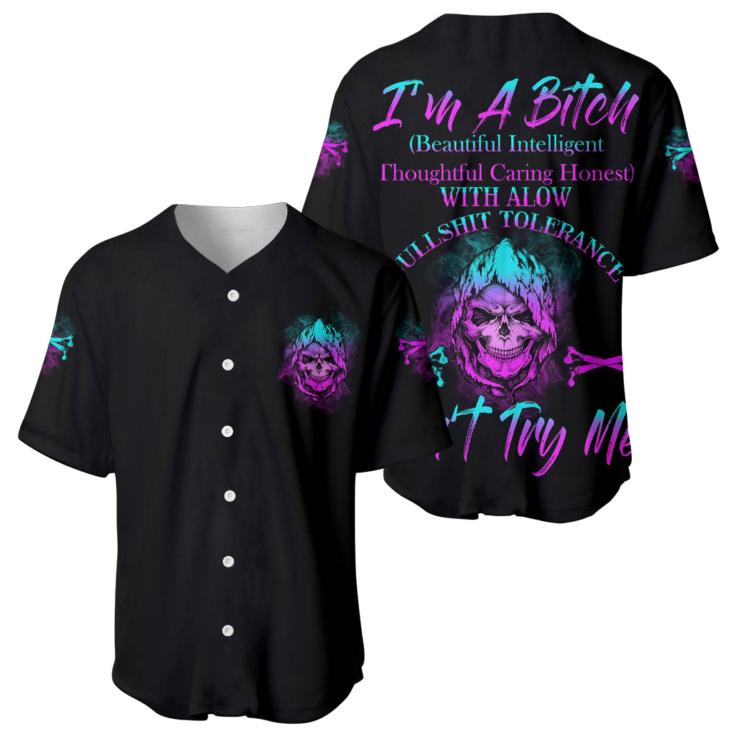I'm A B Don't Try Me All Baseball Jersey - Wonder Print Shop