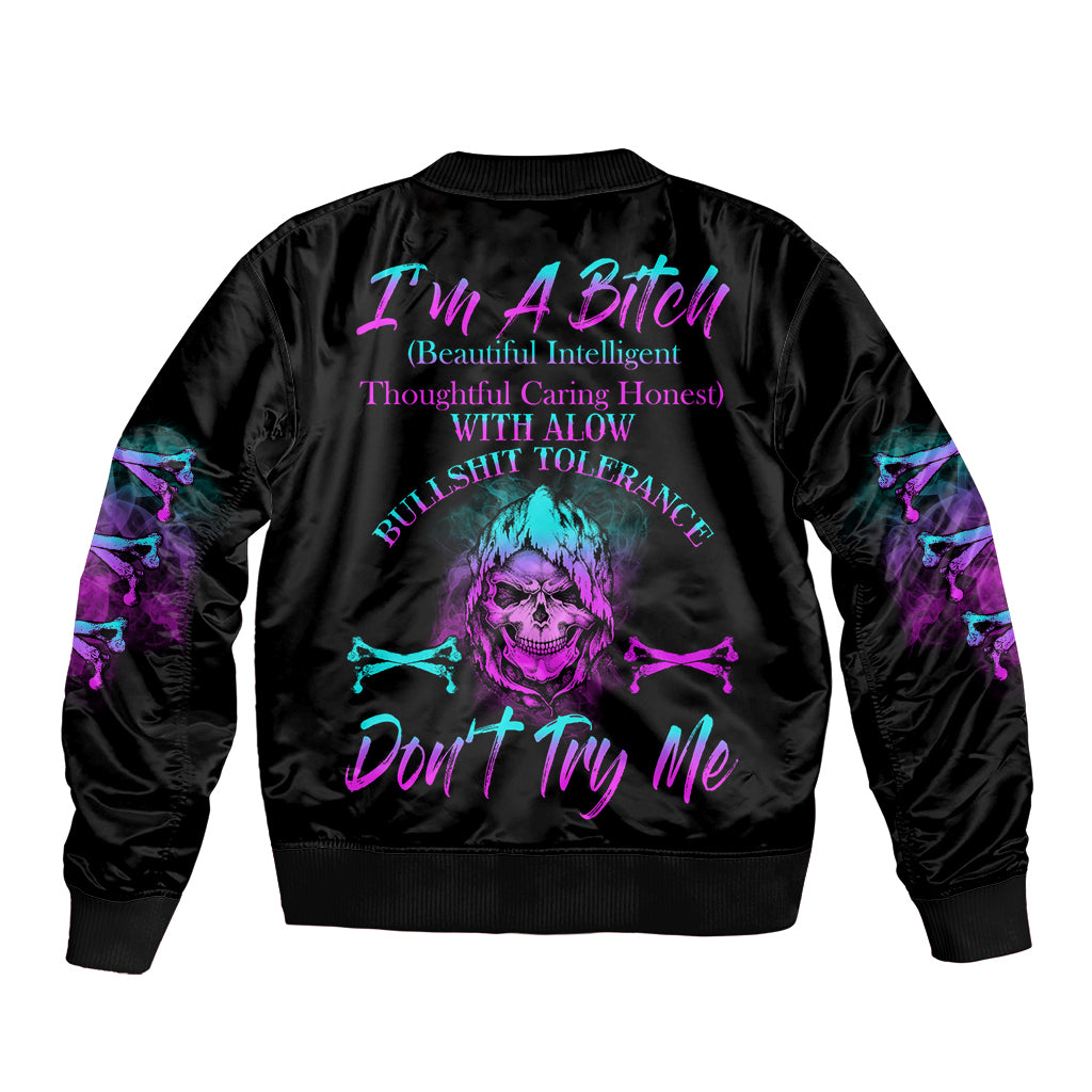 I'm A B Don't Try Me All Bomber Jacket - Wonder Print Shop