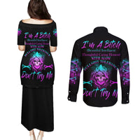 I'm A B Don't Try Me All Couples Matching Puletasi Dress and Long Sleeve Button Shirt - Wonder Print Shop