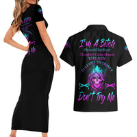 I'm A B Don't Try Me All Couples Matching Short Sleeve Bodycon Dress and Hawaiian Shirt - Wonder Print Shop