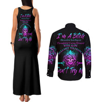 I'm A B Don't Try Me All Couples Matching Tank Maxi Dress and Long Sleeve Button Shirt - Wonder Print Shop