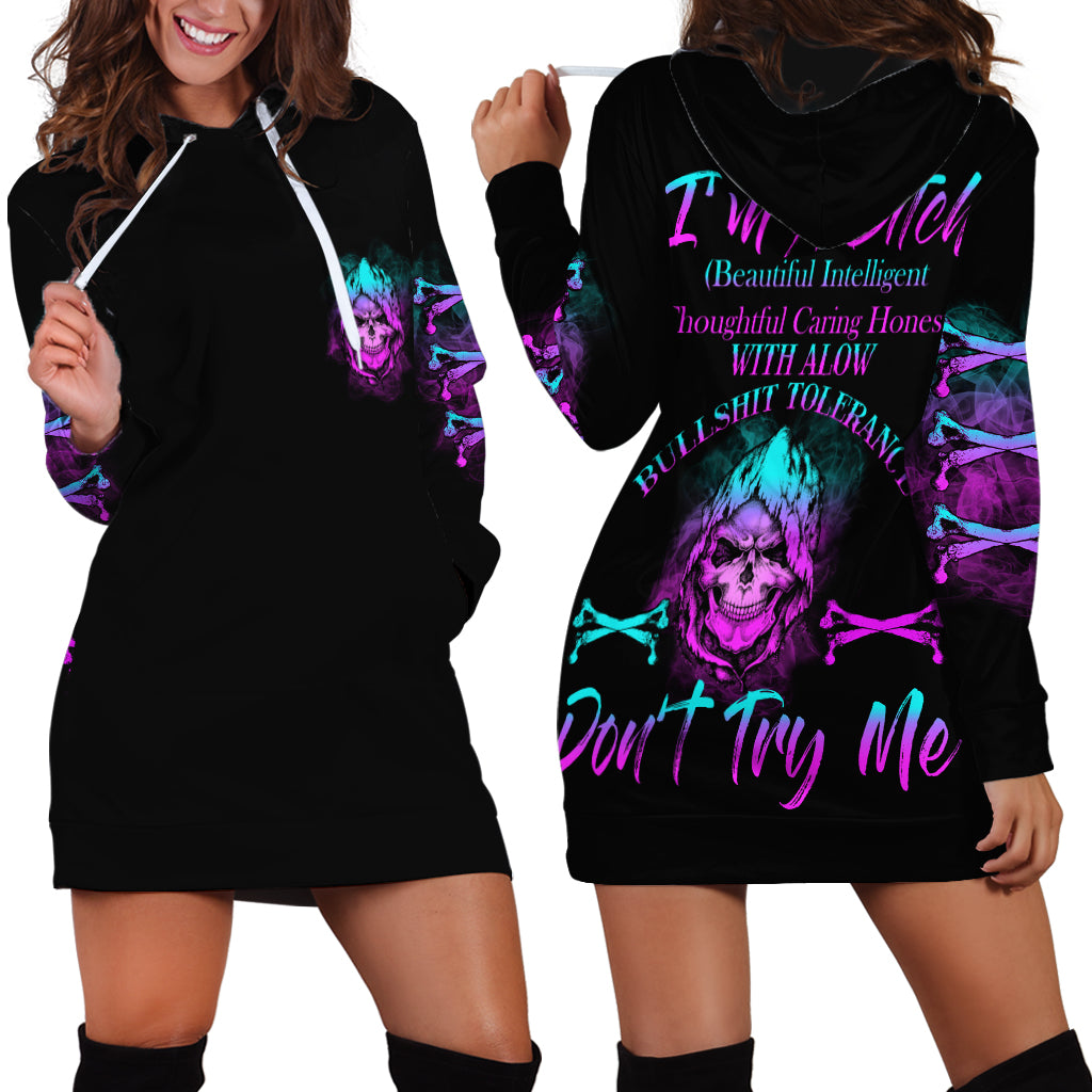 I'm A B Don't Try Me All Hoodie Dress - Wonder Print Shop