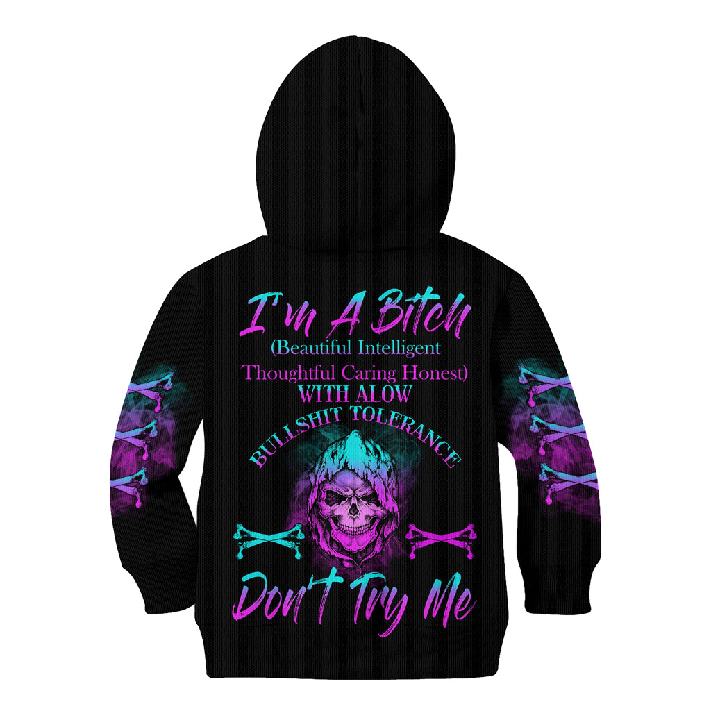 I'm A B Don't Try Me All Kid Hoodie - Wonder Print Shop